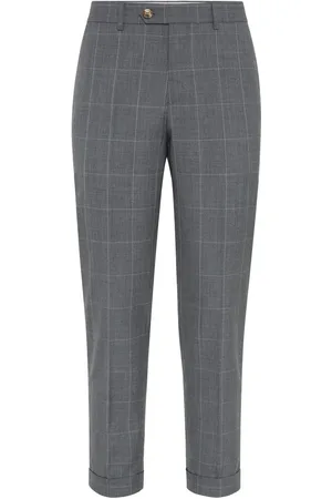 Brunello Cucinelli Check-pattern wool trousers