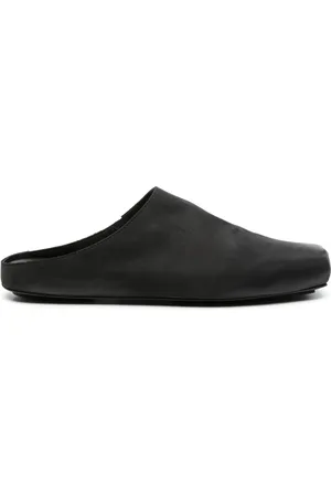 UMA WANG Square-toe leather slippers