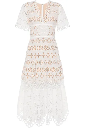 Elie saab Broderie anglaise midi dress