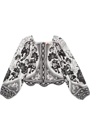 Farm Rio Flower Leopard blouse