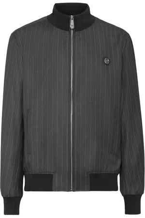 Philipp Plein Pinstriped bomber jacket