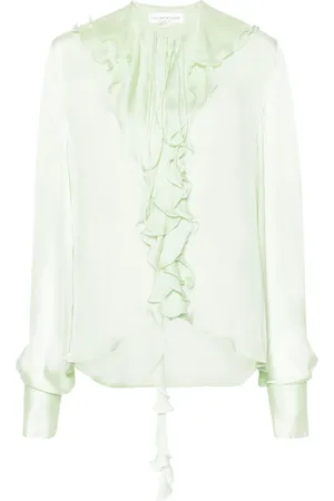 Victoria Beckham Romantic semi-sheer ruffled shirt