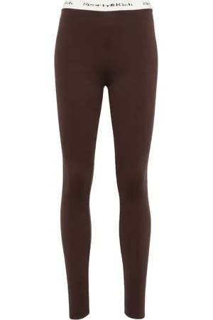 Sporty & Rich Logo-waistband knitted leggings