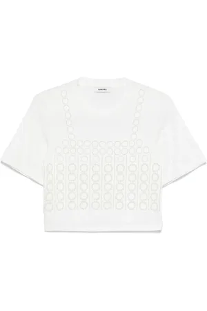 Sandro Beaded cropped T-shirt