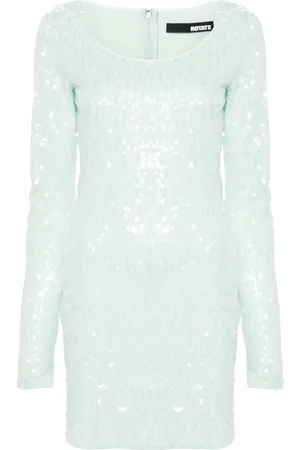 ROTATE Sequinned scoop-neck minidress