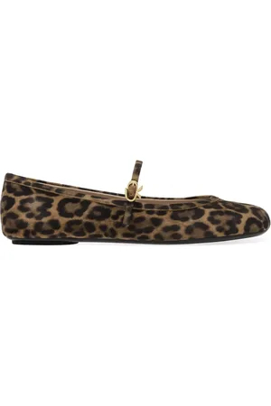 Gianvito Rossi Carla leopard-pattern ballerina shoes