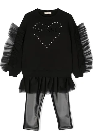 Twin-Set Logo-print ruffled sweatshirt legging set