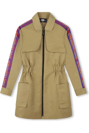 Karl Lagerfeld Logo-jacquard zip-up dress