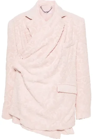 MARTINE ROSE Towelling-finish wrap cotton blazer