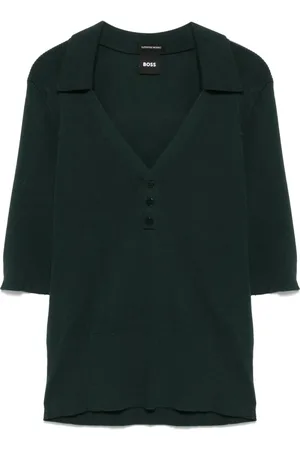 HUGO BOSS Ribbed-knit polo top