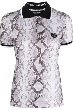 Philipp Plein Snake-print logo-lettering top