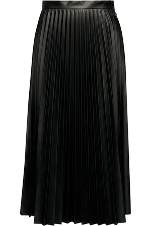 Maison Margiela Pleated faux-leather midi skirt