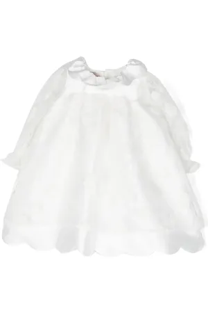 LA STUPENDERIA Scallop-collar jacquard dress