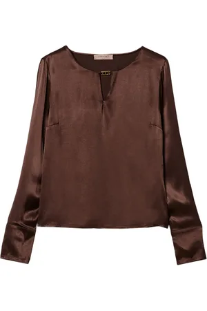 Twin-Set Appliqu??-logo satin blouse