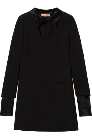 Twin-Set Satin-details crepe minidress