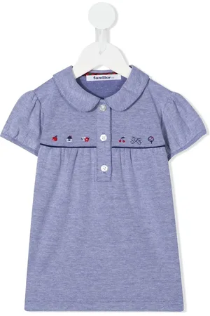 Familiar Embroidered-pattern detail polo shirt