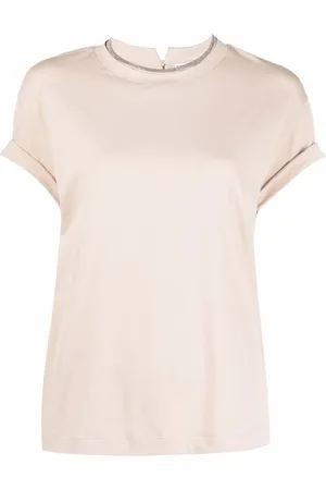 Brunello Cucinelli Constrast-trim fitted T-shirt