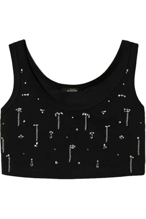 Twin-Set Crystal-embellished cropped top