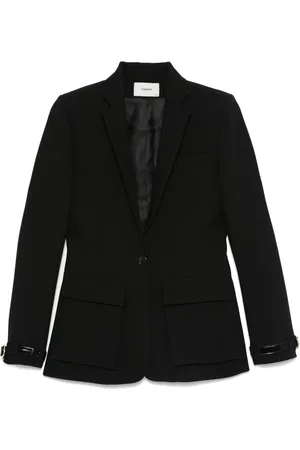 COPERNI Crocodile-effect belted-cuffs blazer