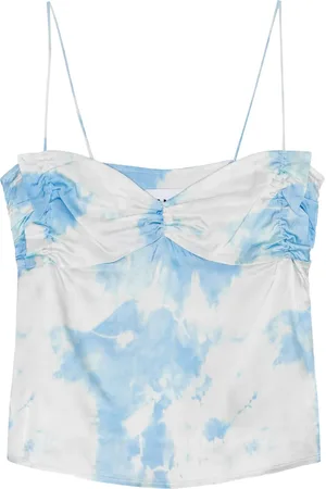 Ganni Tie-dye satin top