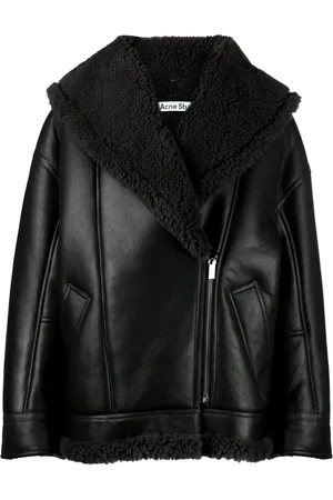 Acne Studios Shearling-lined leather biker jacket