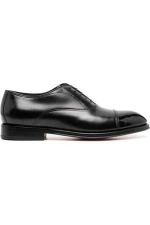 santoni Lace-up leather loafers