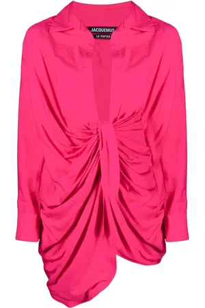 Jacquemus La Robe Bahia draped shirtdress
