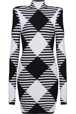 Balmain Gingham knit mini dress