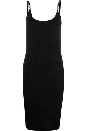 VERSACE La Greca knitted midi dress
