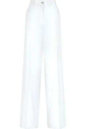 Dolce & Gabbana High-waisted cotton-blend pallazo pants