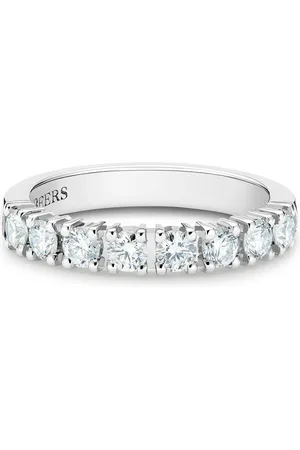 De Beers Platinum DB Classic half diamond eternity band