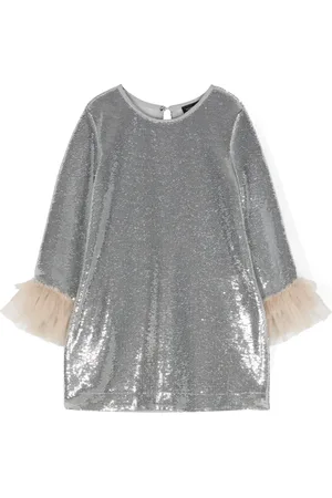 MONNALISA Round-neck sequined dress
