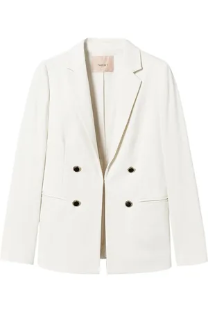 Twin-Set Jewelled-buttons double-breasted blazer
