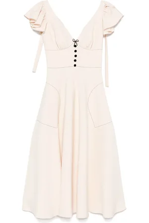 Parlor Contrast-stitching midi dress
