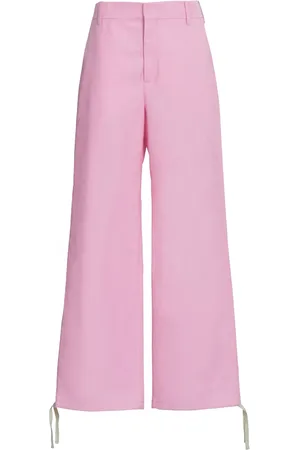Marni Embroidered-logo straight-leg trousers