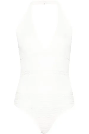 Twin-Set Halterneck crochet-knit bodysuit