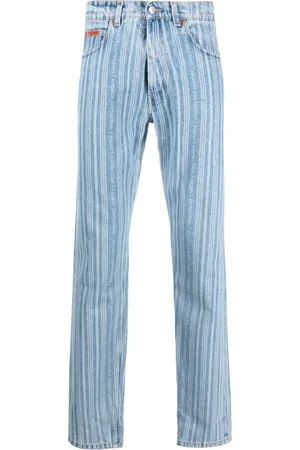 MARTINE ROSE Striped straight-leg jeans