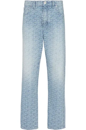 Balmain Monogram-jacquard straight-leg jeans