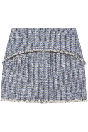Proenza Schouler Frayed-hem tweed mini skirt