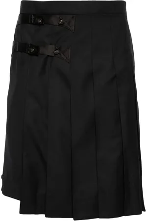 Thom Browne Pleated knee-length wool skorts