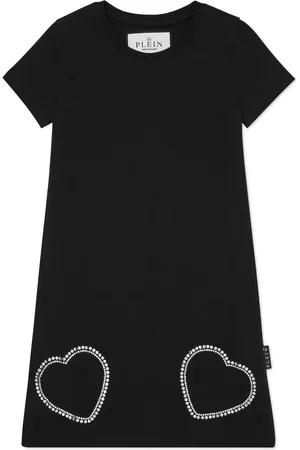 Philipp Plein Heart crystal-embellished cotton dress