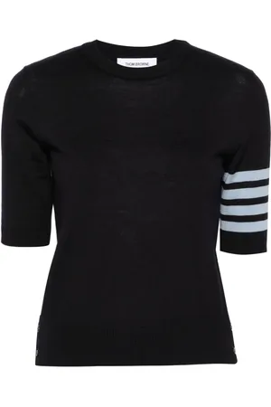 Thom Browne 4-Bar Stripes intarsia-knit T-shirt