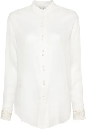 FORTE FORTE Crochet-detail long-sleeve shirt