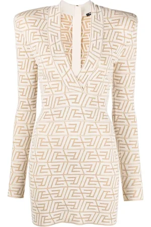 Balmain Monogram-jacquard mini dress