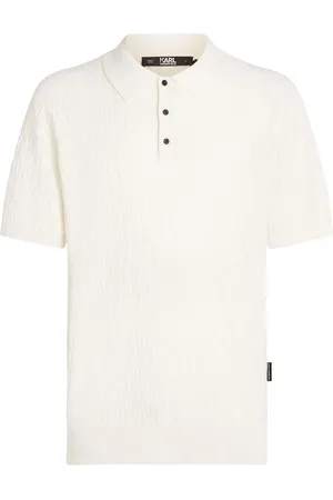 Karl Lagerfeld Monogram-jacquard cotton polo shirt