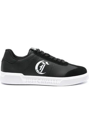 Roberto Cavalli Logo-print leather sneakers