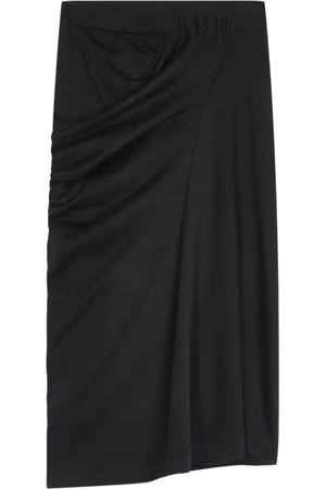 DRIES VAN NOTEN Draped cotton midi skirt