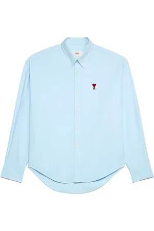 Ami Logo-embroidered poplin shirt