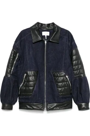 MITILIANE COUTURE Leather-insert denim jacket