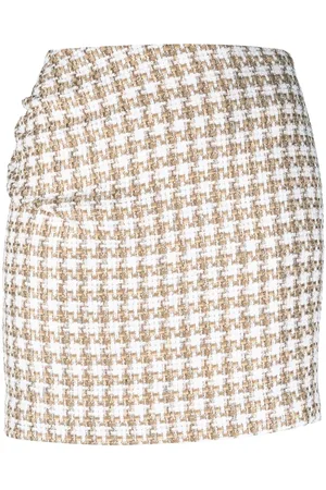 IRO Gathered-detail tweed skirt